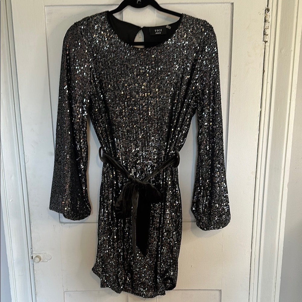 Vici Black Sequin Dress